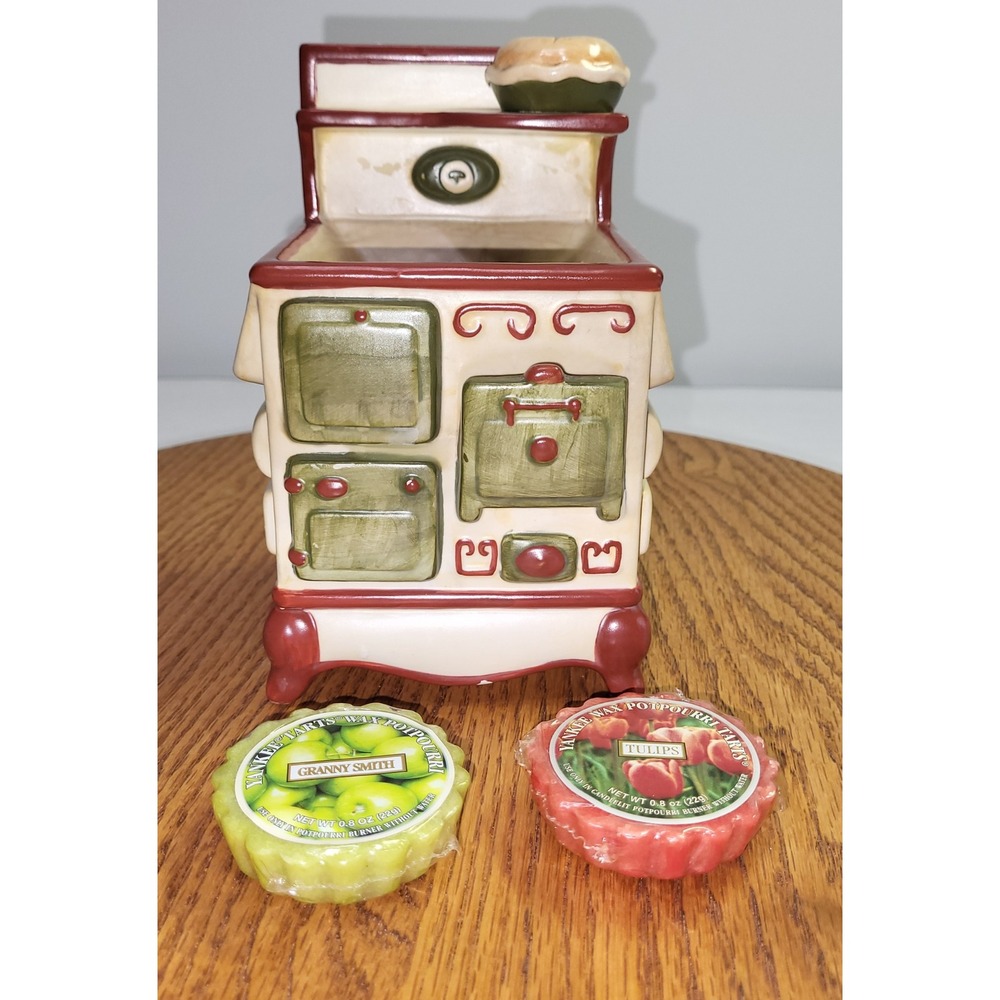 Yankee Candle Wax Warmer Vintage Kitchen Stove Ceramic Tart Burner with 2 Melts